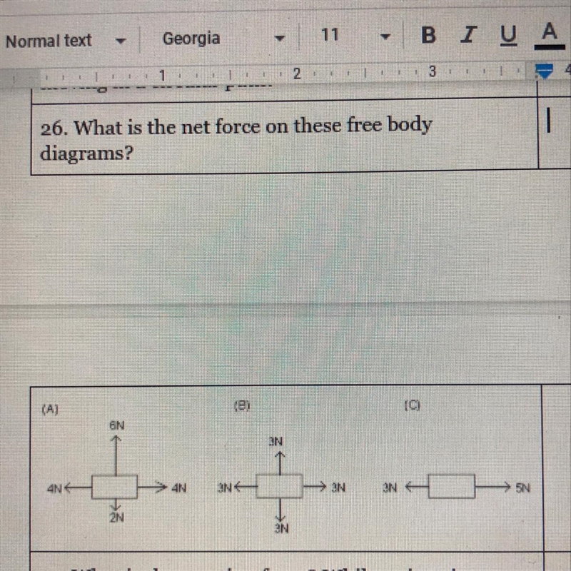 What is the net force on these free body diagrams?-example-1