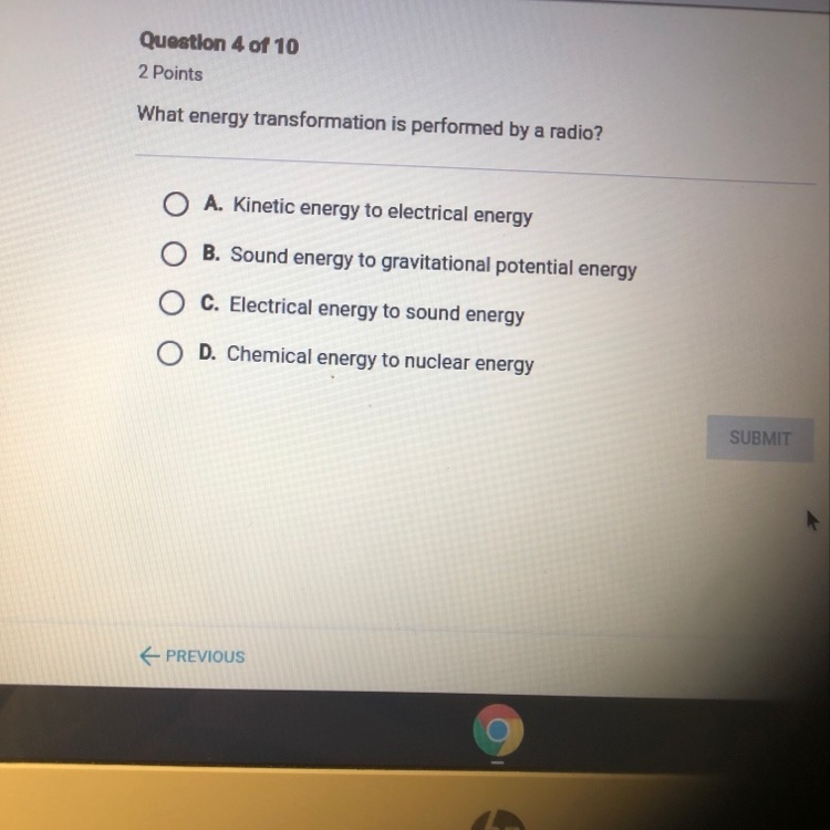 What energy transformation is performed by a radio ?-example-1