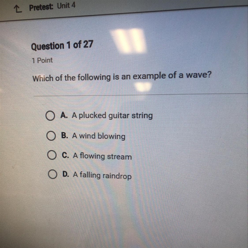 Which of the following is an example of a wave?-example-1