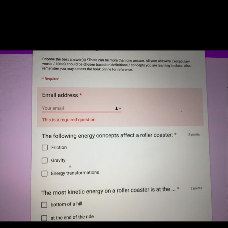 The following energy concepts affect a roller coaster? Help plz-example-1