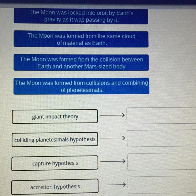 Drag the tiles to the boxes to form correct pairs. Match each hypothesis for how the-example-1