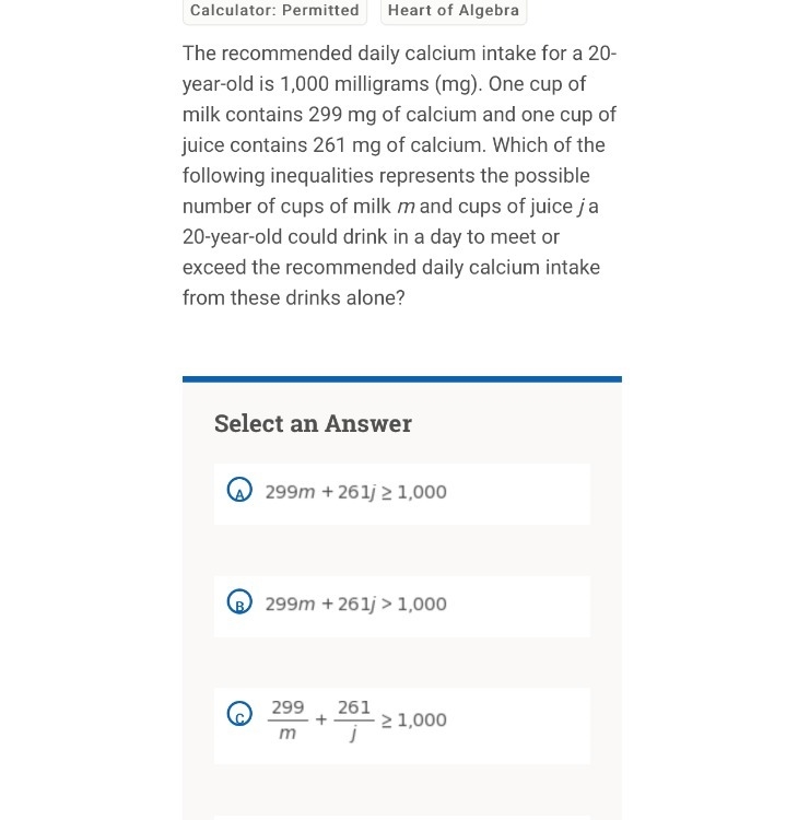 The recommended daily calcium intake for a 20-year-old is 1,000 milligrams (mg). One-example-1