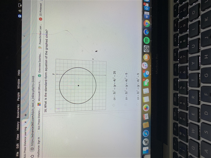 What is the standard form equation of the graphed circle-example-1