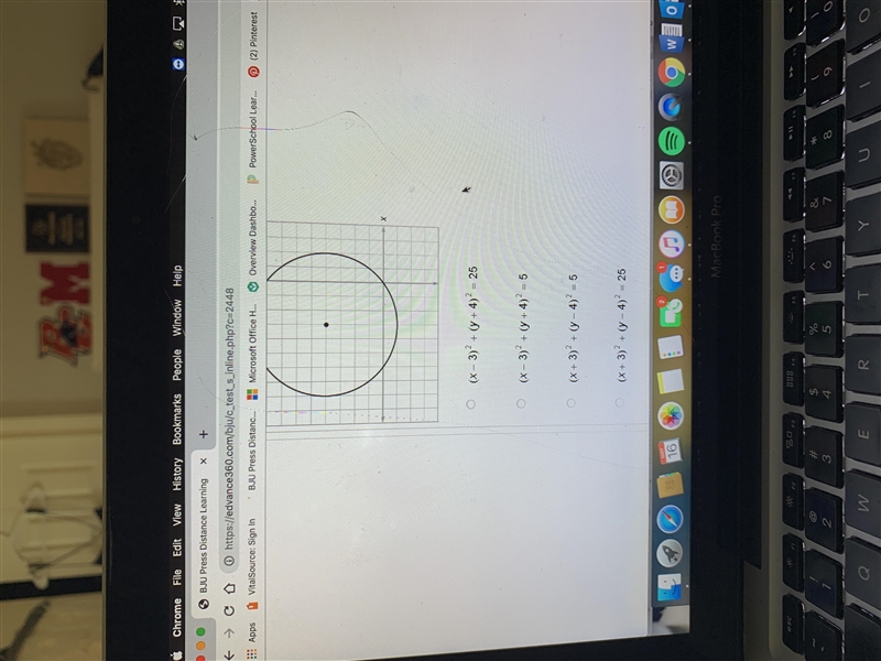 What is the standard form equation of the graphed circle-example-2