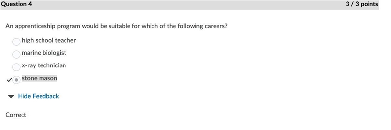 An apprenticeship program would be suitable for which of the following careers?-example-1