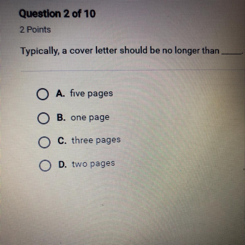 Typically, a cover letter should be no longer than ___-example-1