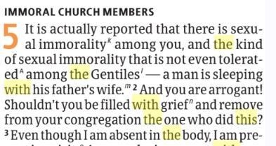 In First Corinthians, the Corinthian believers boasted in their tolerance. Instead-example-1