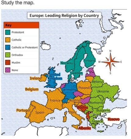 Which historical factor explains the leading religion in Albania, Kosovo, and Bosnia-example-1