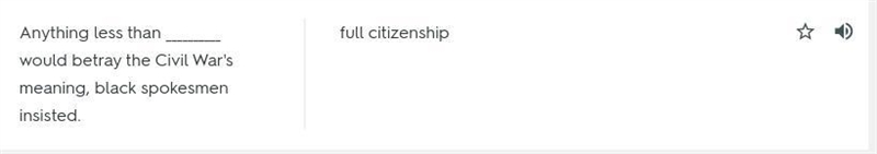Anything less than ___________ would betray the civil war's meaning, black spokesmen-example-1
