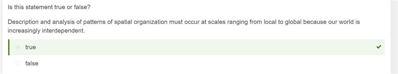 Description and analysis of patterns of spatial organization must occur at scales-example-1