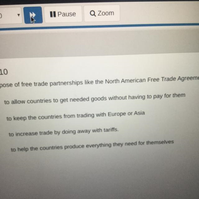 What is the purpose of free trade partnership what the north American free trade agreement-example-1