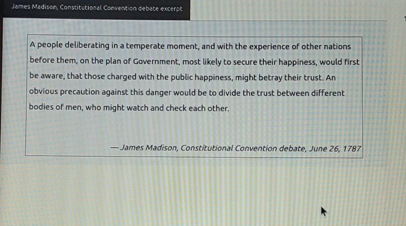 How were the concerns expressed by Madison in the expert eventually addressed by the-example-1