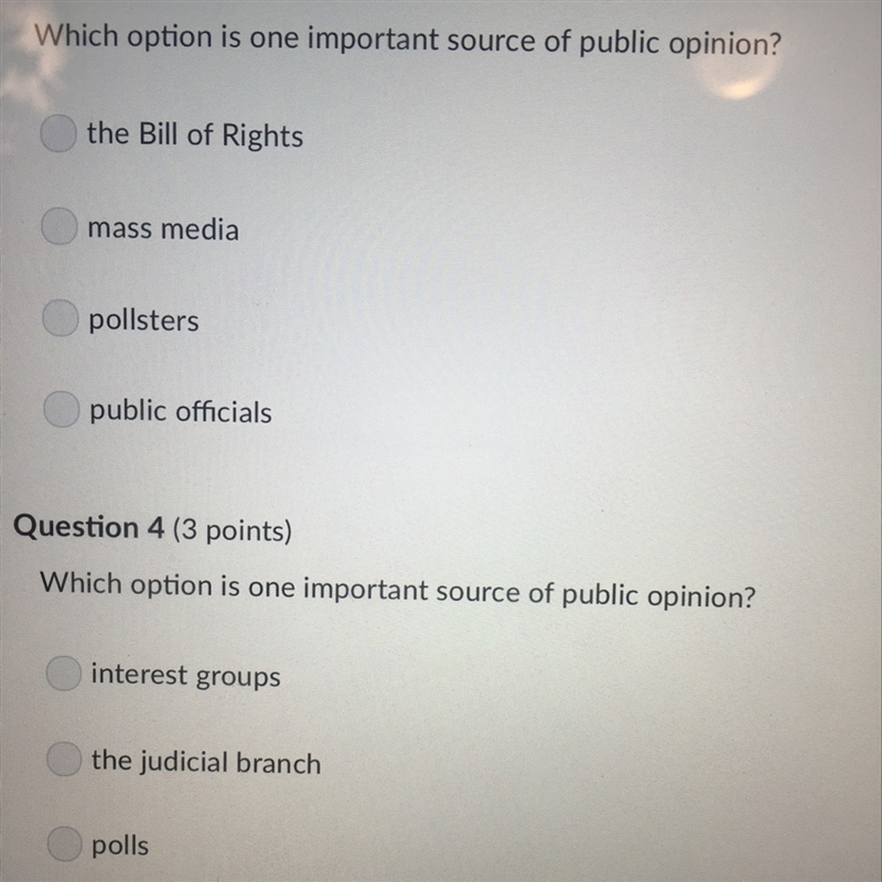 For question 4 the last option is “shield laws”-example-1