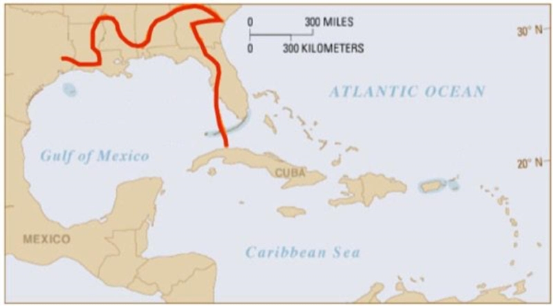 Which Spanish explorer's route is shown on the map? A) John Cabot B) Henry Hudson-example-1