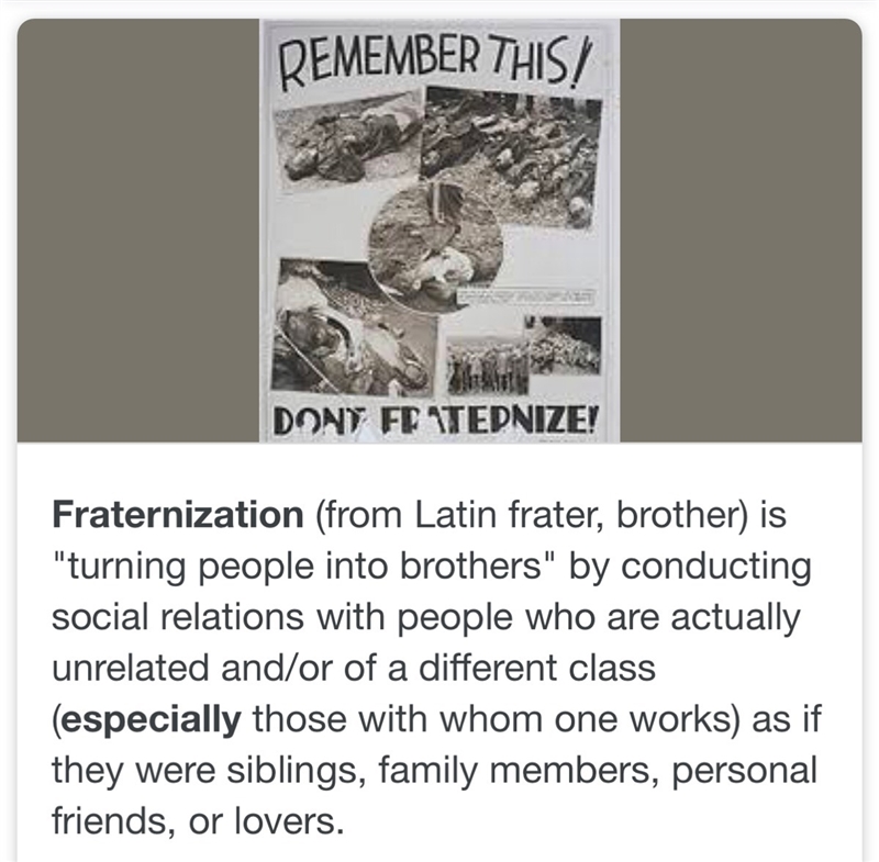 Fraternization mainly refers to ?-example-1