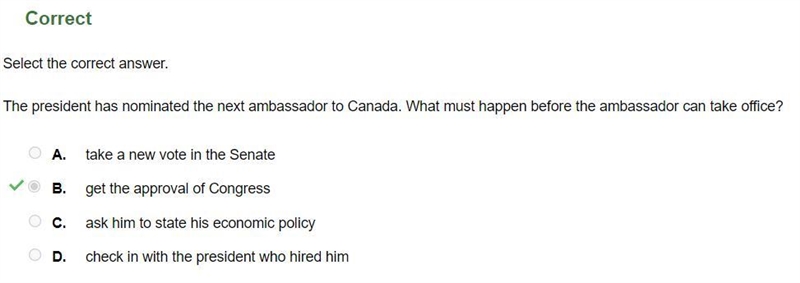 The president has nominated the next ambassador to Canada. What must happen before-example-1