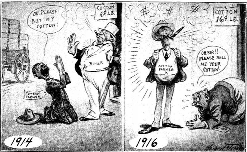 Between 1914 and 1916, which factor helped bring about the change in the financial-example-1