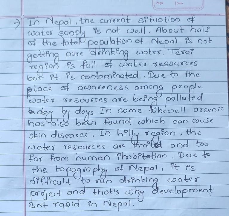 Current situation of drinking water in nepal​-example-1