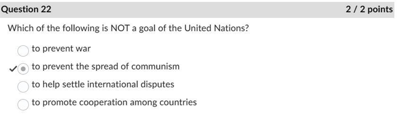 Plz Help me ! 1. Which of the following is not a goal of the united nations? A. to-example-1