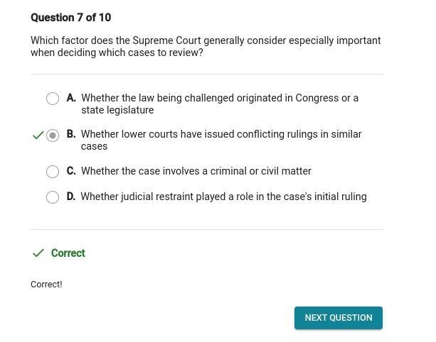 Which factor does the supreme courts generally consider especially important when-example-1