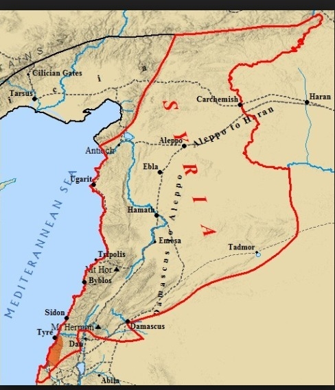 Where is Syria on the ancient Israel map-example-1