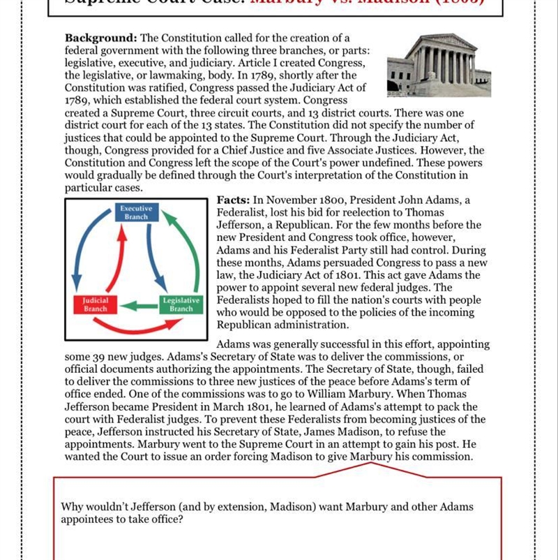 Help!! I will post the other page shortly! (This is on Marbury vs. Madison-example-1