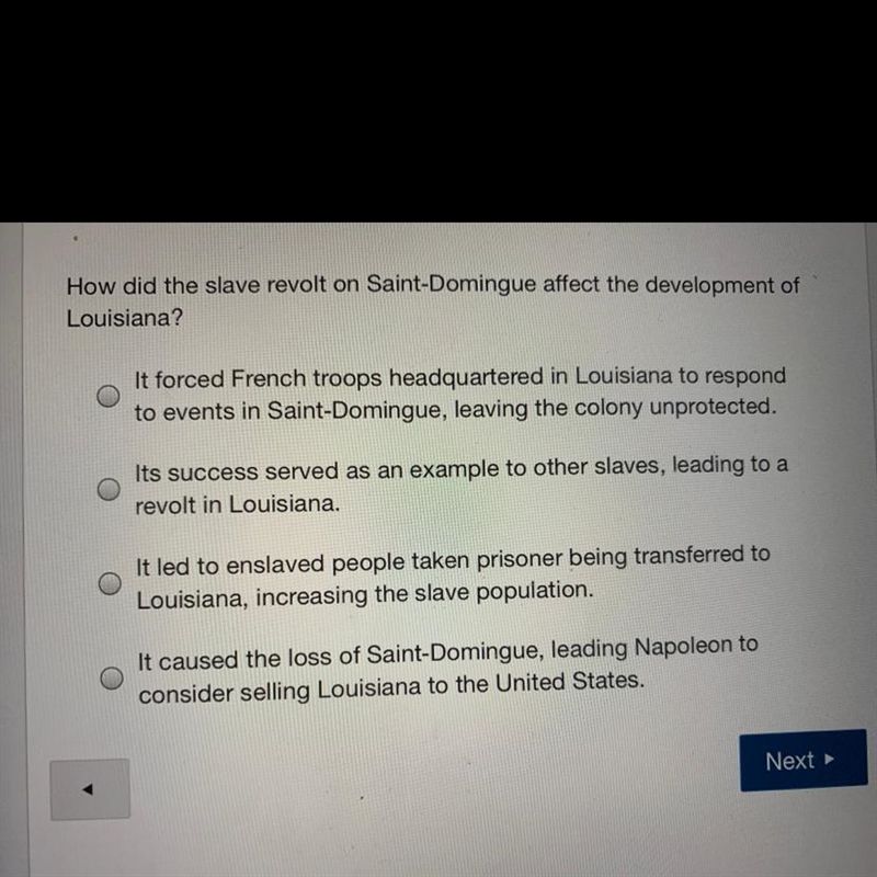 How did the slave revolt on Saint-Domingue affect the development of Louisiana? *20 points-example-1