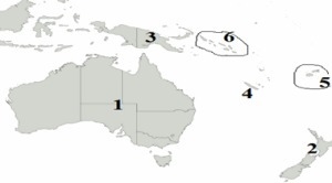 Help me please!!!!!!!!!!!!!!!!!! 1. Identify countries 2 and 3 shown above. A) Australia-example-1