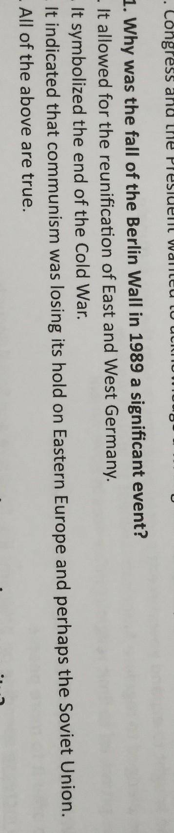 Why was the fall of the berlin wall in 1989 a significant event?​-example-1