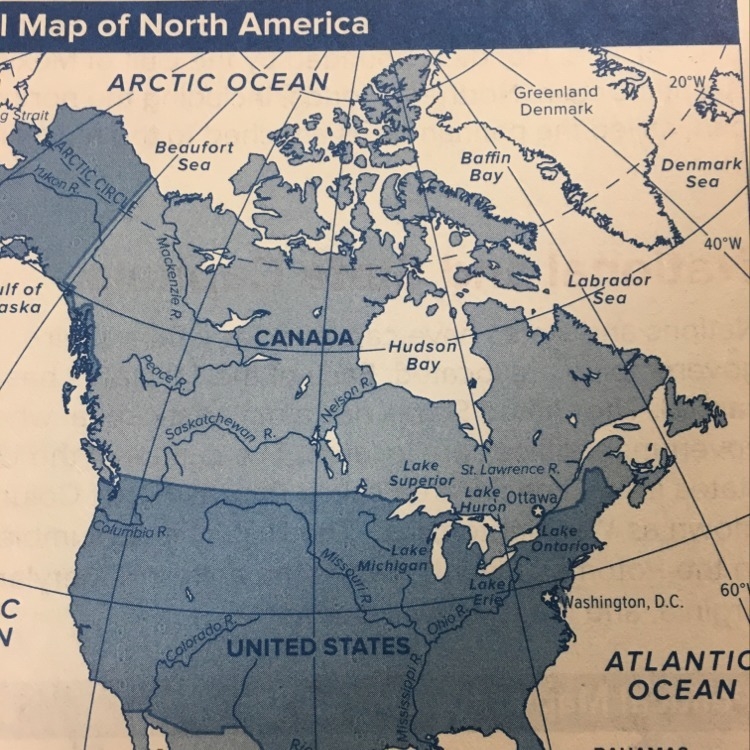 What nations make up the continent of North America-example-1