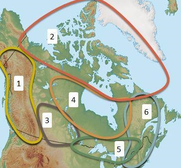 Which of the following regions is labeled with the number 4 on the map above? A. the-example-1