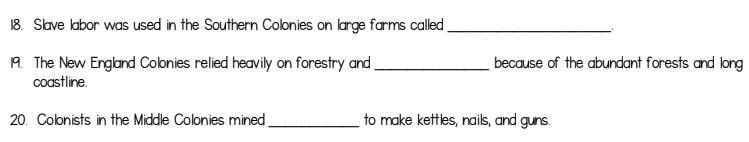 Hi, could i get some help on these? answers are: 18. * Iron Fishing Plantation Wheat-example-1