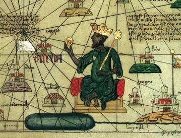 In this drawing African ruler Mansa Musa is holding a gold nugget. During his pilgrimage-example-1