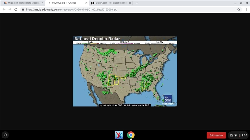 What kind of map is this? a. topographical map b. political map c. weather map d. regional-example-1