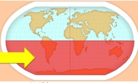 On the world map above, which hemisphere is highlighted? A. the Northern Hemisphere-example-1