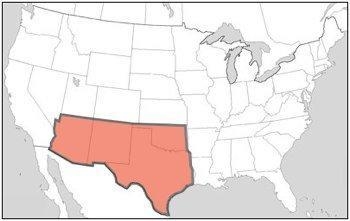 What is the boundary of the Southwestern part of the United States? A) Canada B) Mexico-example-1