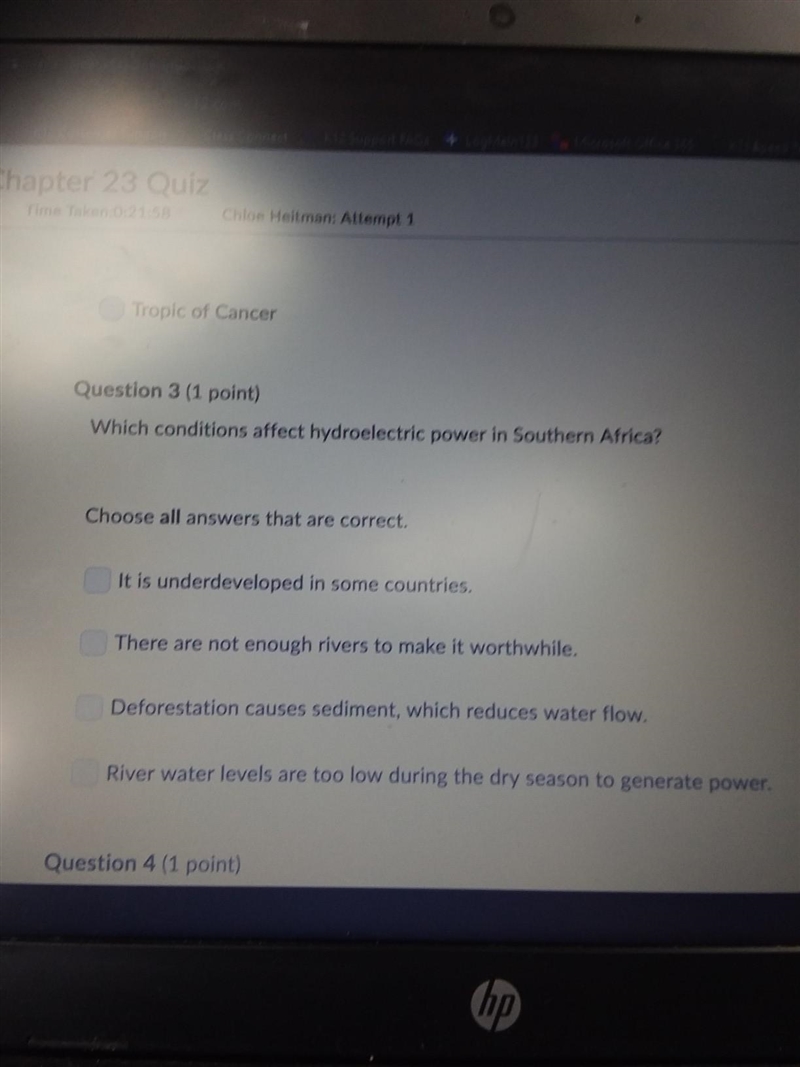 WORTH 60 POINTS which conditions affect hydroelectric power in south Africa choose-example-1