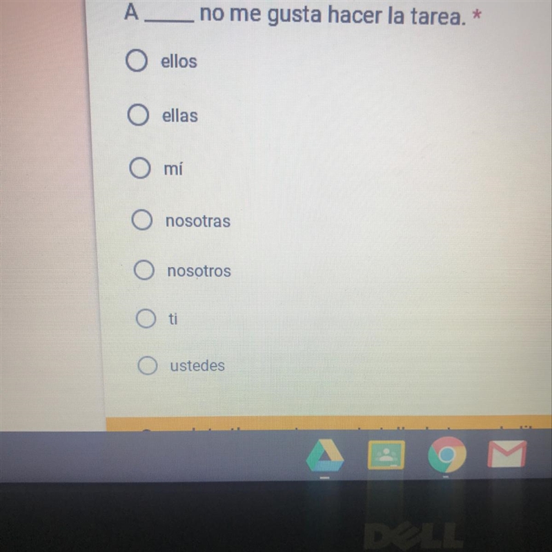 ¿Qué cosas no les gusta hacer? Select the appropriate pronoun to complete each sentence-example-1