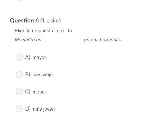 PLEASE HELP ASAP!!! CORRECT ANSWERS ONLY PLEASE!!! Elige la respuesta correcta. Mi-example-1