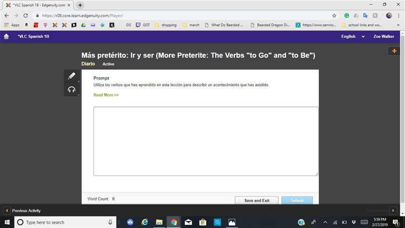 Utiliza los verbos que has aprendido en esta lección para describir un acontecimiento-example-1