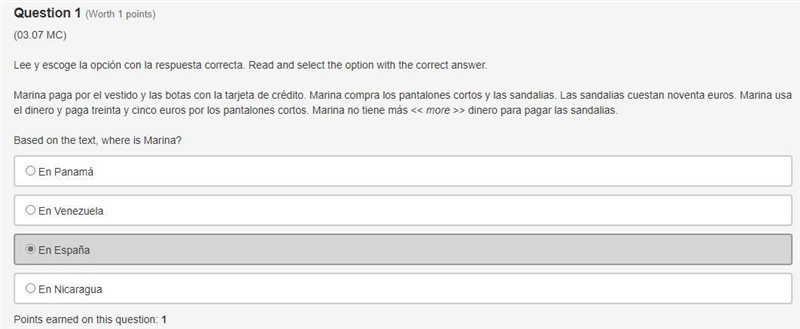 Question 6(Multiple Choice Worth 1 points) (03.07 MC) Read and select the option with-example-1