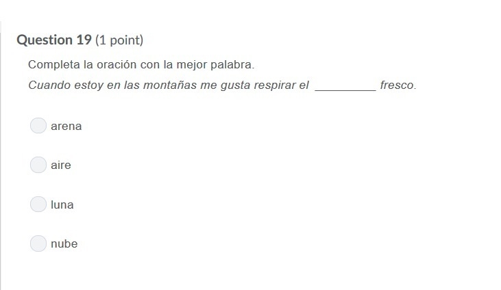 PLEASE HELP ASAP!!! CORRECT ANSWERS ONLY PLEASE!!! Completa la oración con la mejor-example-1