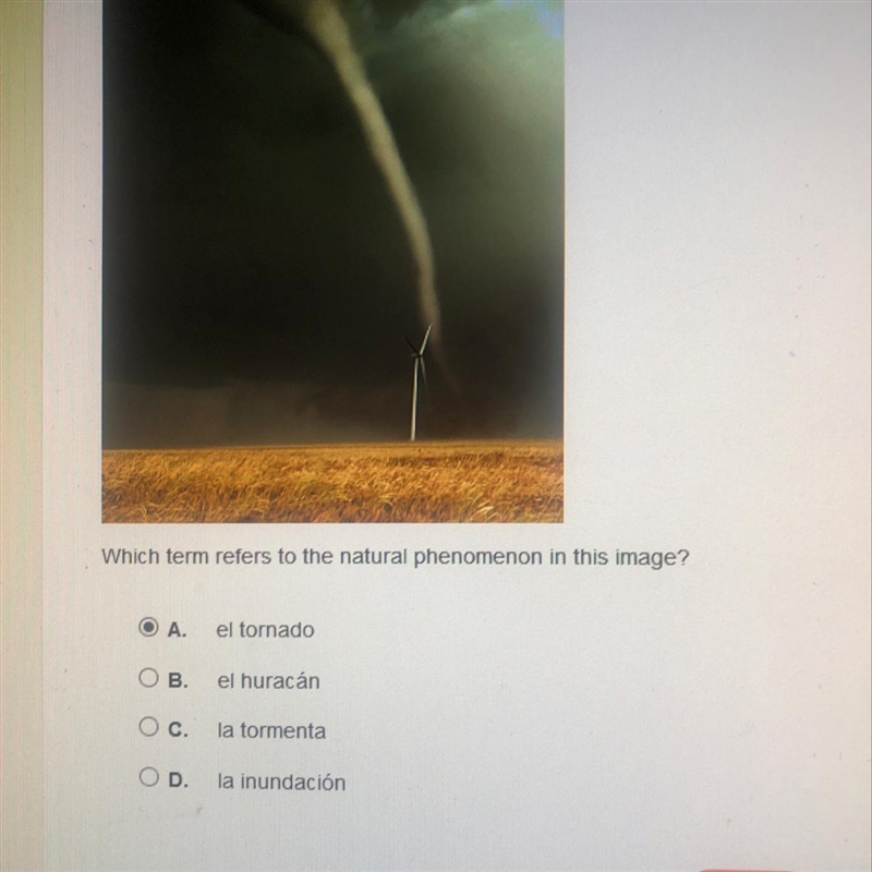 Which term refer to the natural phenomenon in this image ?? HELP-example-1