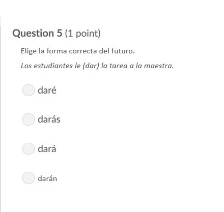 PLEASE HELP ASAP!!! CORRECT ANSWERS ONLY PLEASE!!! Elige la forma correcta del futuro-example-1