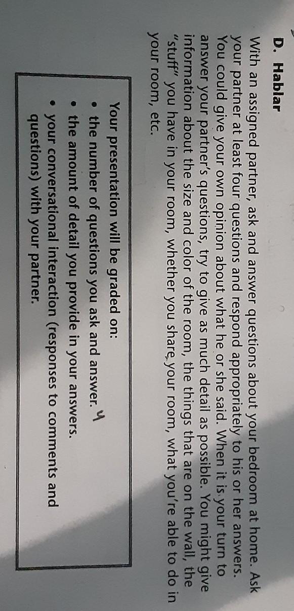 Can someone help me come up with questions? and answers to my partners questions? My-example-1