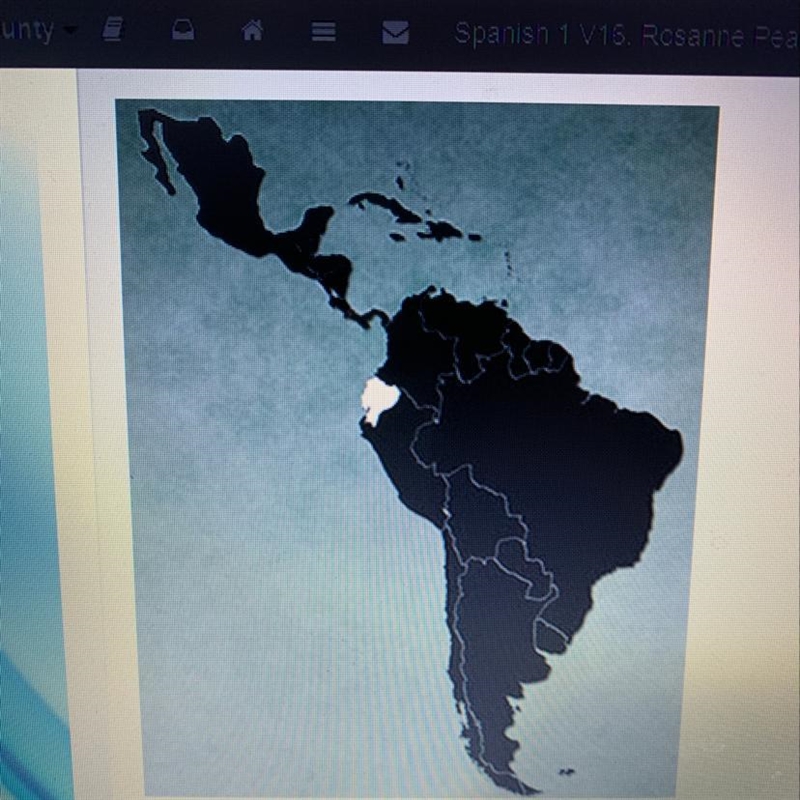 What country is indicated on the map? A. Espana B. Costa Rica C. Nicuagrua D. Ecuador-example-1