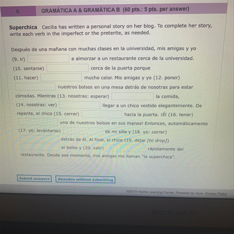 Could someone help me with this, i’m supposed to write each verb in the imperfect-example-1