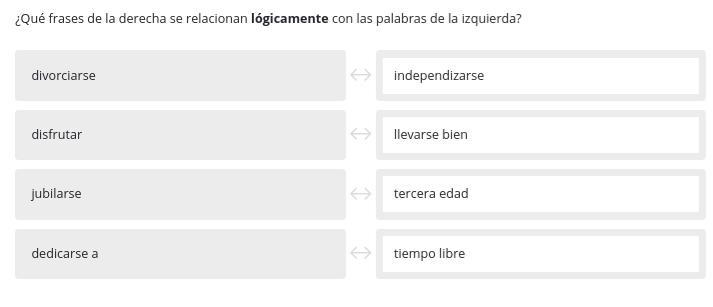 ¿Qué frases de la derecha se relacionan lógicamente con las palabras de la izquierda-example-1