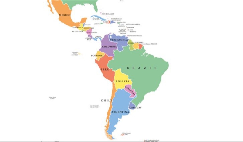 The map of Latin America ​-example-1