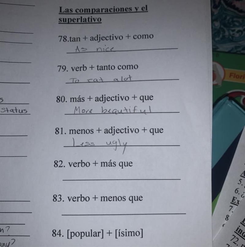 Need help with 82 and 83 and please help me check over my other answers if their right-example-1